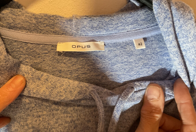 Licht blauwe zachte sweater met capuchon van Opus photo 1 